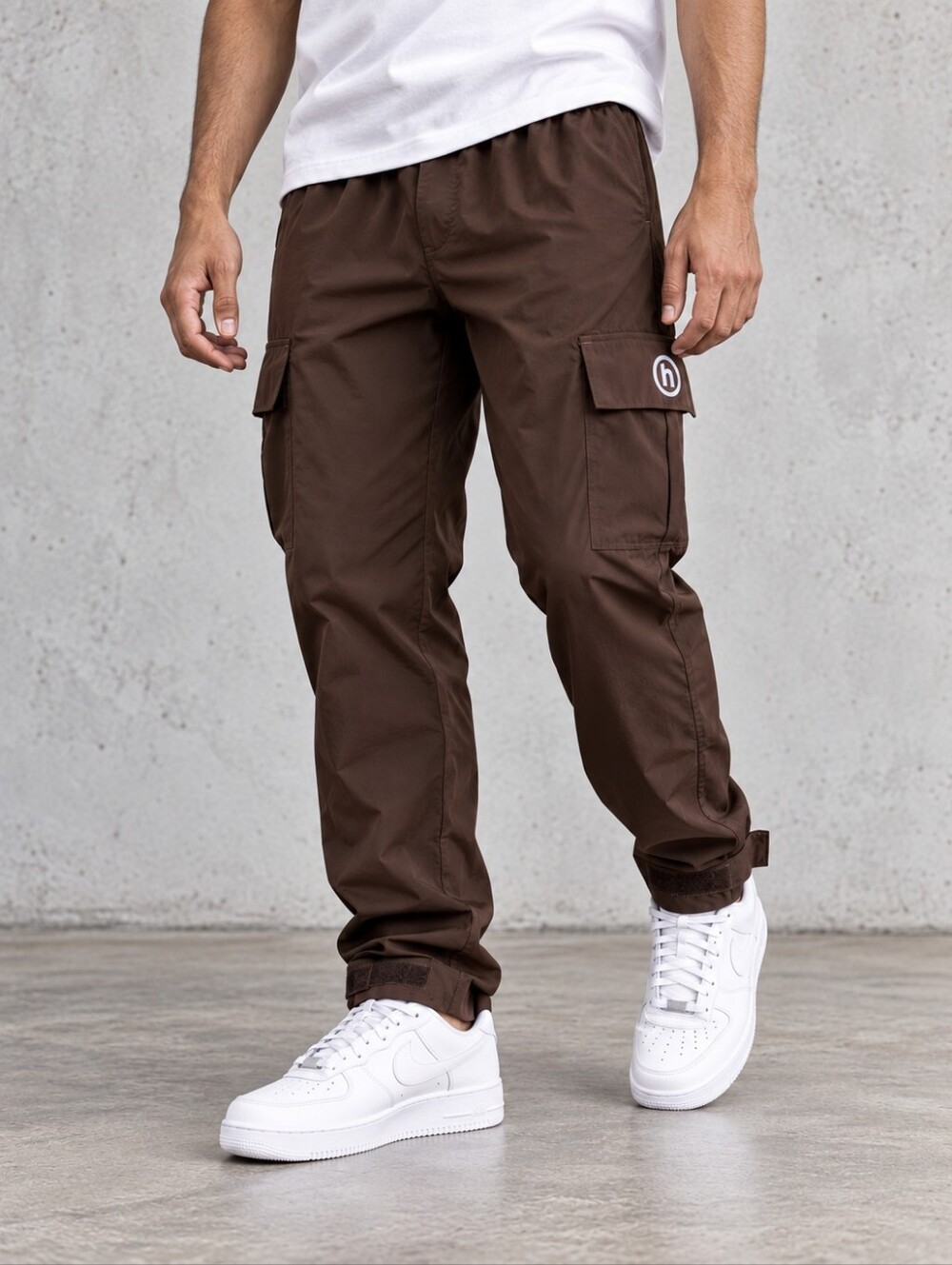 HIDDEN NY Cargo Tech Pants Chocolate Brown Gorpcore Utility Streetwear Men's M